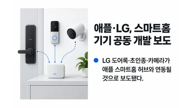 애플·LG, 스마트홈 기기 공동 개발 보도 — 기사 주제를 표현한 AI 생성 개념 삽화