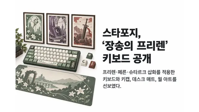 스타포지, ‘장송의 프리렌’ 키보드 공개 — 기사 주제를 표현한 AI 생성 개념 삽화