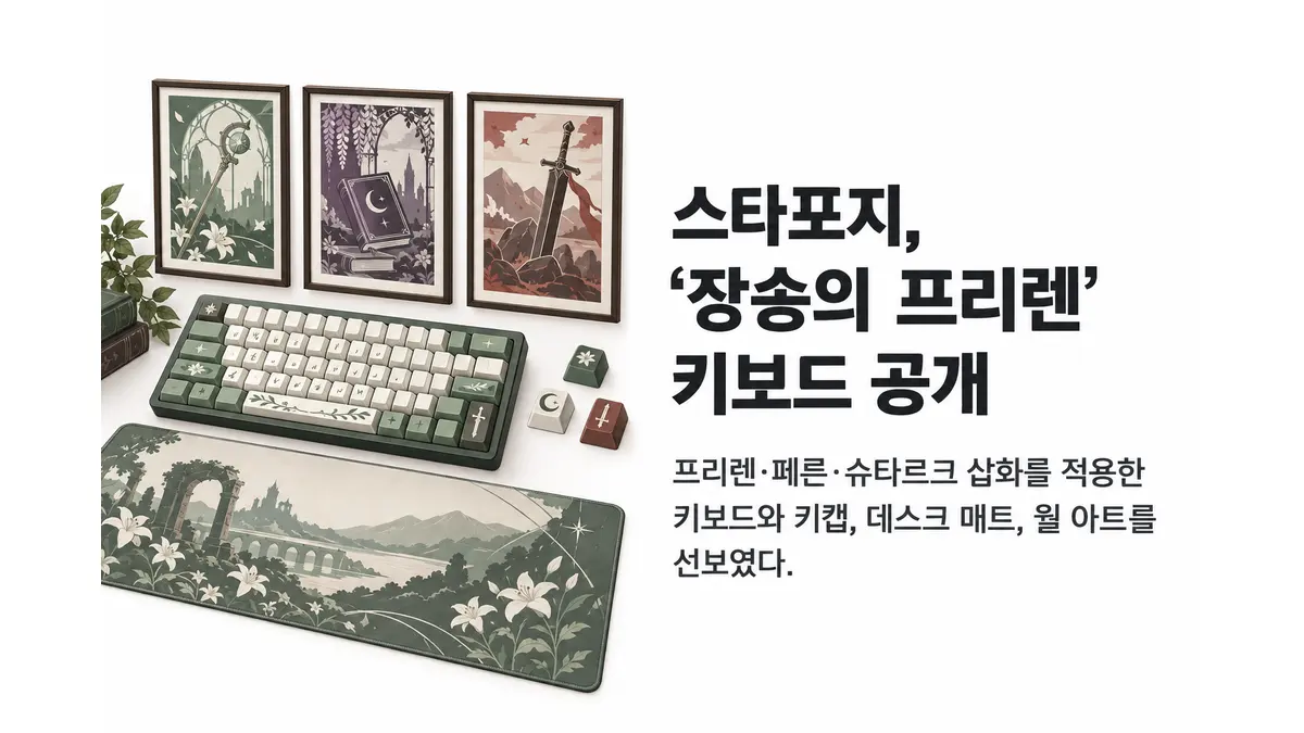 스타포지, ‘장송의 프리렌’ 키보드 공개 — 기사 주제를 표현한 AI 생성 개념 삽화