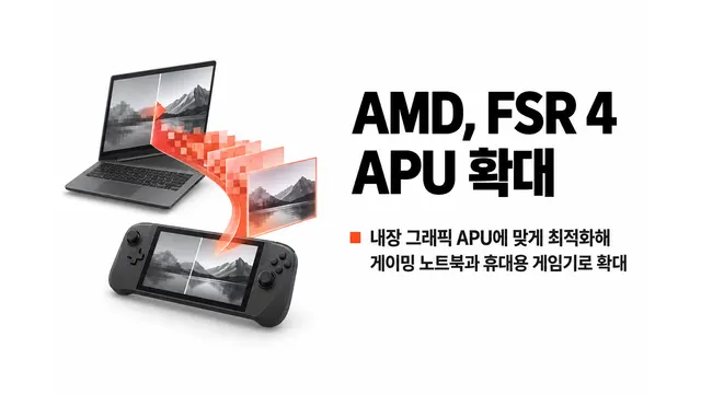 AMD, 2026년 말 FSR 4 APU 확대 — 기사 주제를 표현한 AI 생성 개념 삽화